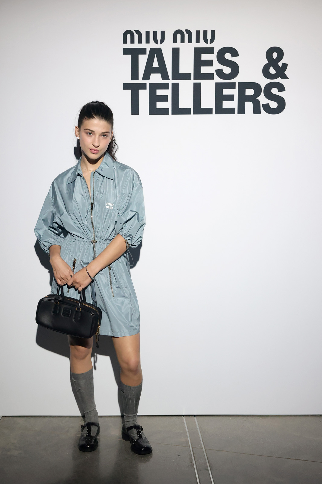 Phoebe Gates attends Miu Miu Tales & Tellers New York on May 09, 2025 in New York City