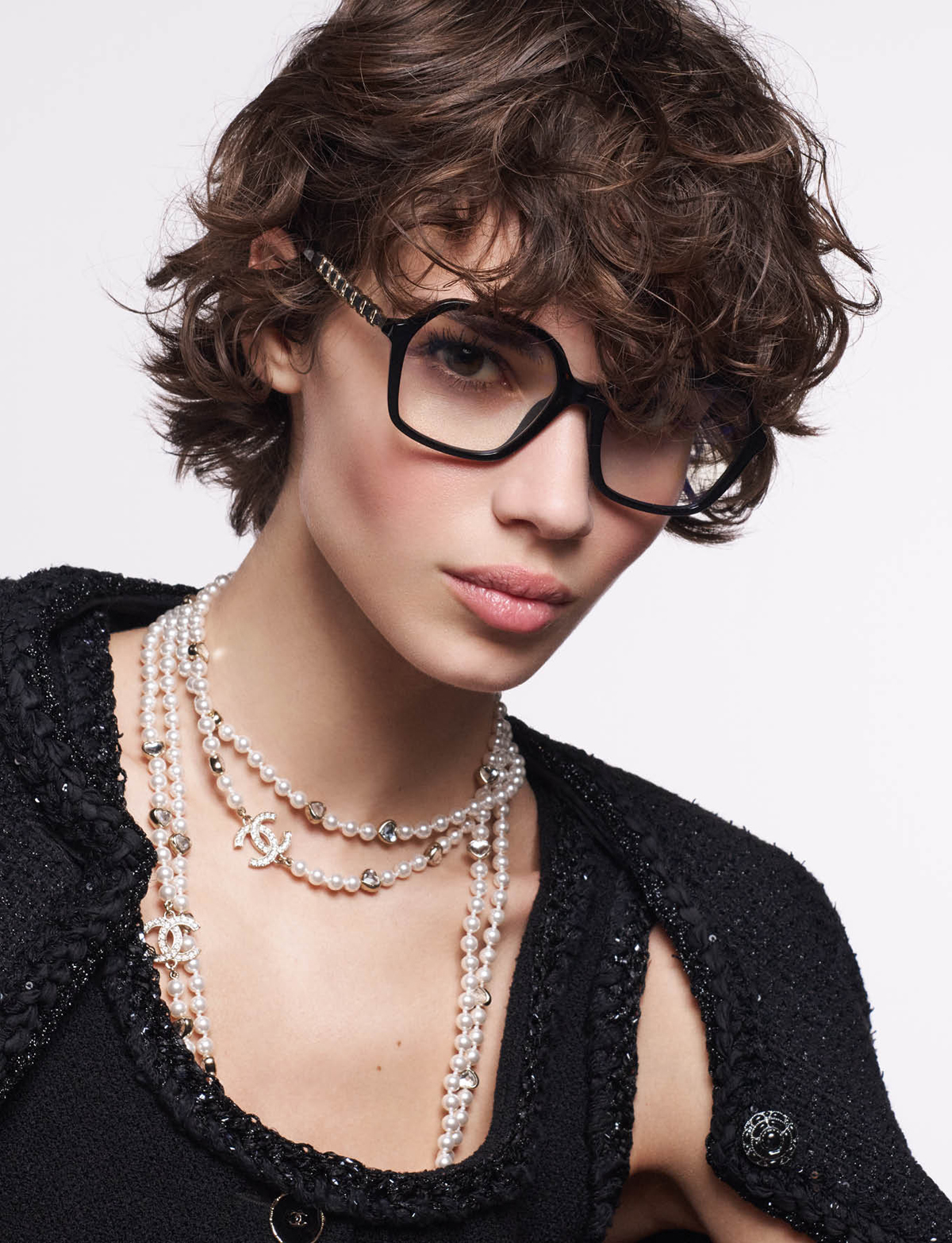 CHANEL Fall Winter 2025/26 Eyewear ad campaign featuring model Mathilda Gvarliani photographed by David Sims Review