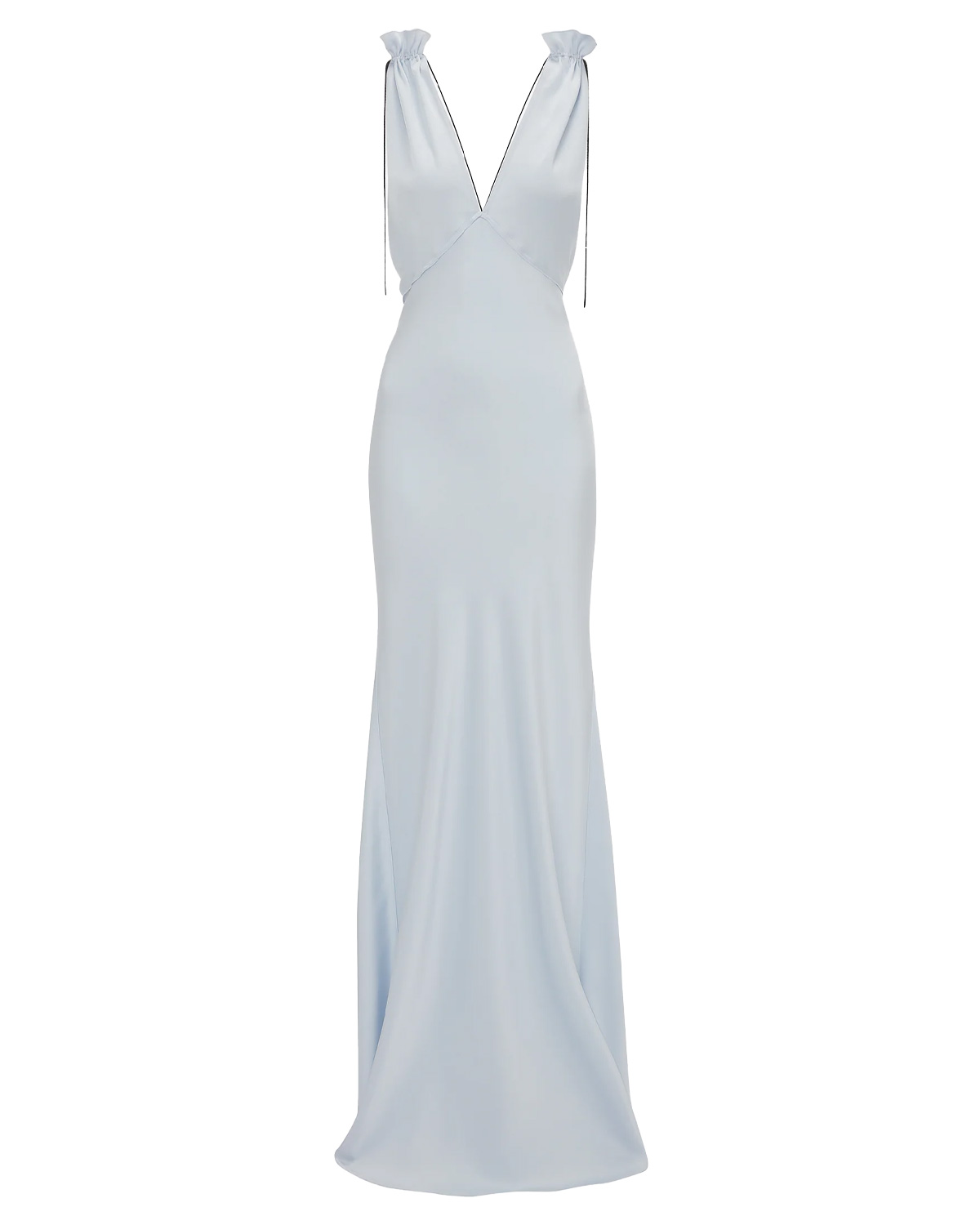 Victoria Beckham Exclusive Gathered Shoulder Cami Floor-Length Gown